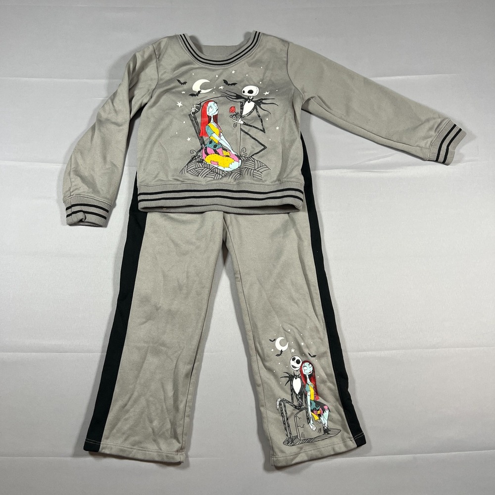 Disney Nightmare Before Christmas Outfit Set Kids S Gray Fleece Lined Straight